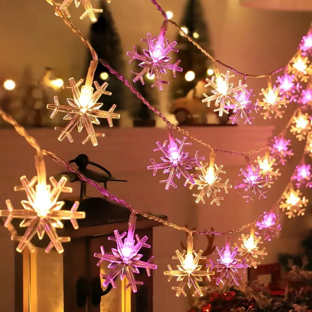 Luces LED Navideñas copos de nieve