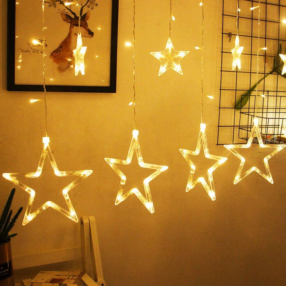 Luces de Navidad formas de estrellas de 2.5 metros con 8 modos