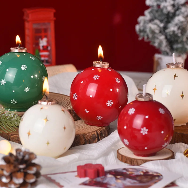 Velas aromaticas navideñas, decorativas para el hogar, velas de bola