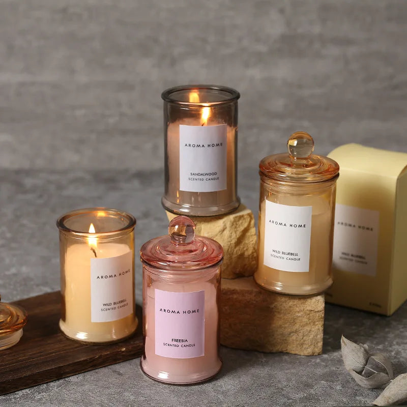 Velas perfumadas con aceites esenciales estilo vintaje