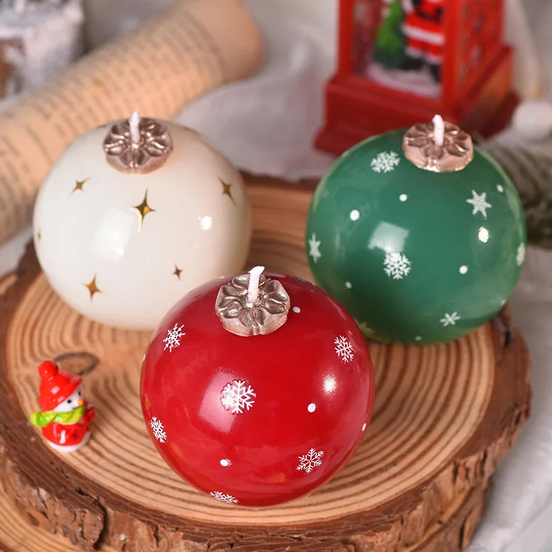 Velas aromaticas navideñas, decorativas para el hogar, velas de bola