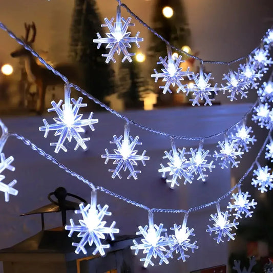 Luces LED Navideñas copos de nieve