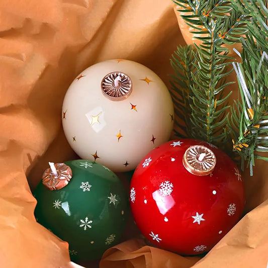 Velas aromaticas navideñas, decorativas para el hogar, velas de bola