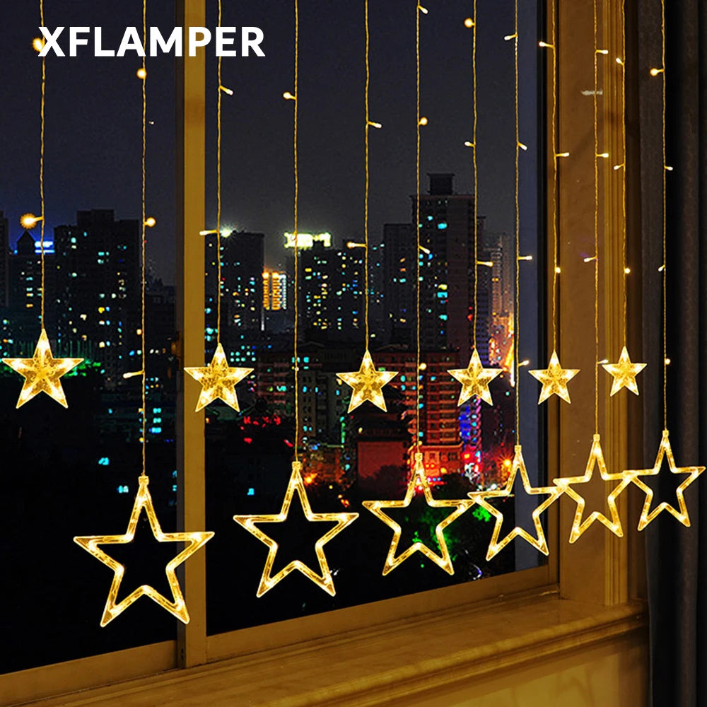 Luces de Navidad formas de estrellas de 2.5 metros con 8 modos