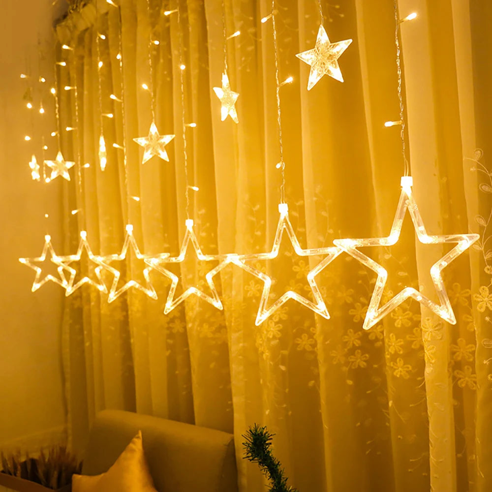 Luces de Navidad formas de estrellas de 2.5 metros con 8 modos