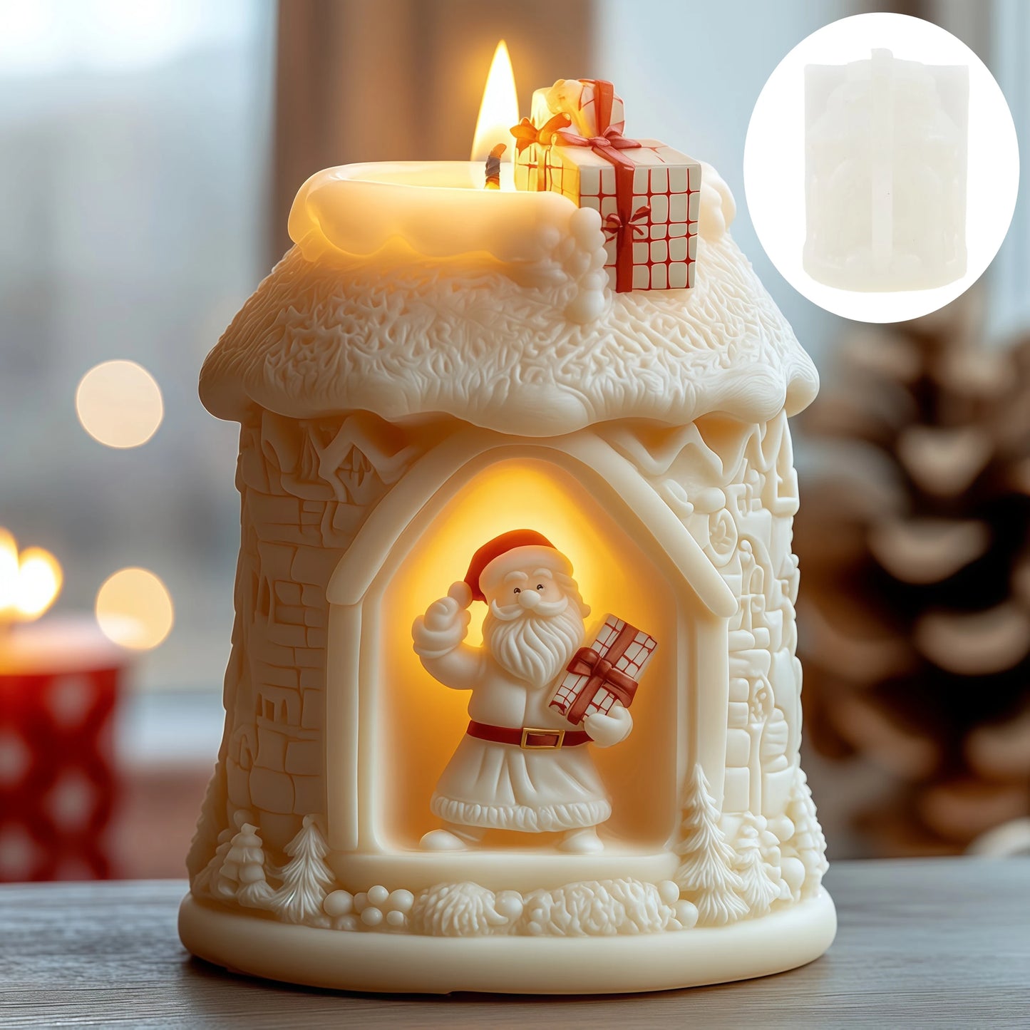 Velas aromaticas navideñas con figuras
