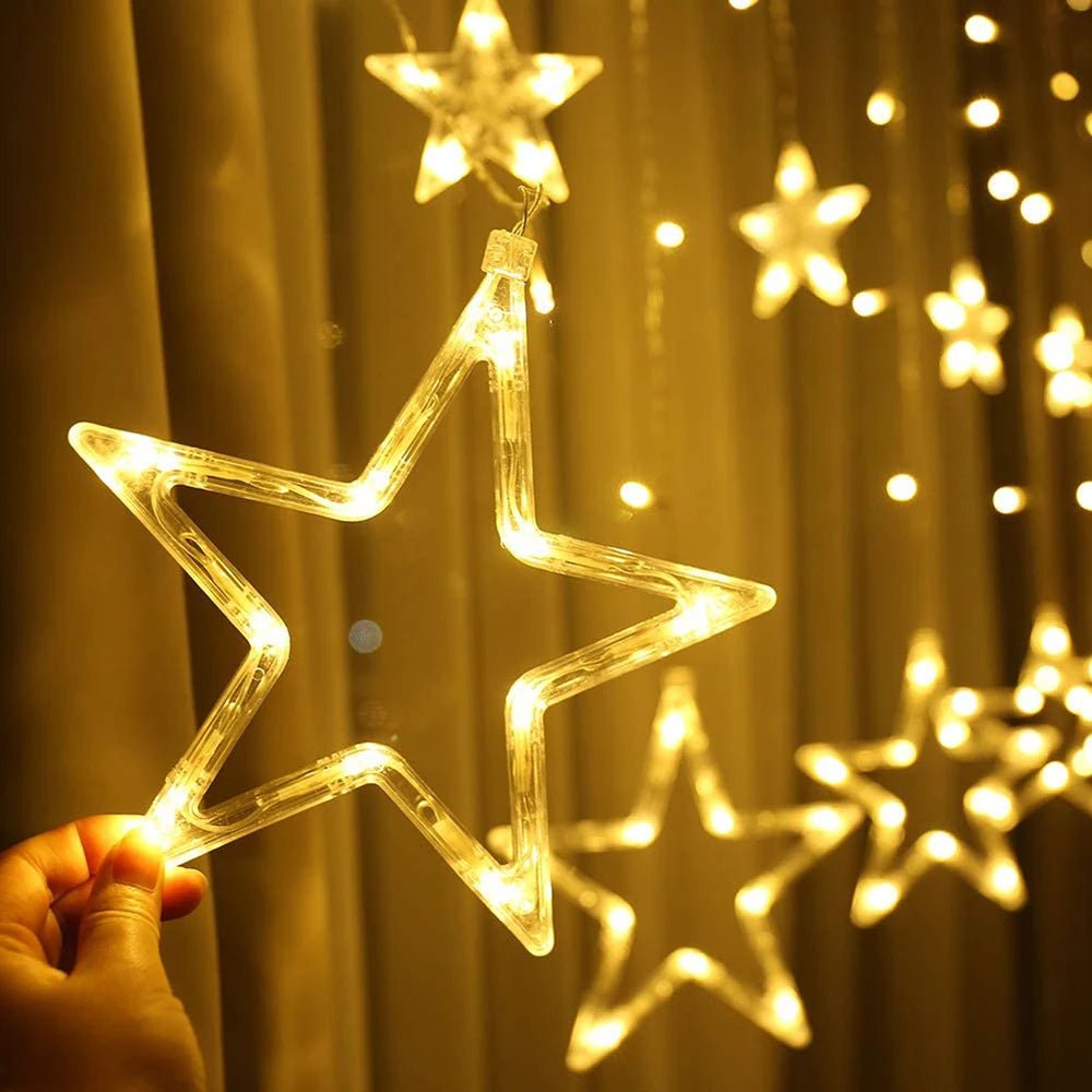 Luces de Navidad formas de estrellas de 2.5 metros con 8 modos