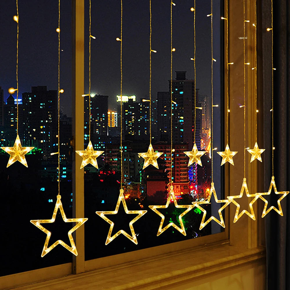 Luces de Navidad formas de estrellas de 2.5 metros con 8 modos